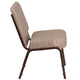 Beige Fabric/Copper Vein Frame |#| 21inchW Stacking Church Chair in Beige Fabric - Copper Vein Frame