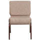 Beige Fabric/Copper Vein Frame |#| 21inchW Stacking Church Chair in Beige Fabric - Copper Vein Frame