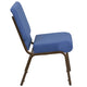Blue Fabric/Gold Vein Frame |#| 21inchW Stacking Church Chair in Blue Fabric - Gold Vein Frame