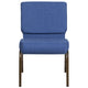 Blue Fabric/Gold Vein Frame |#| 21inchW Stacking Church Chair in Blue Fabric - Gold Vein Frame