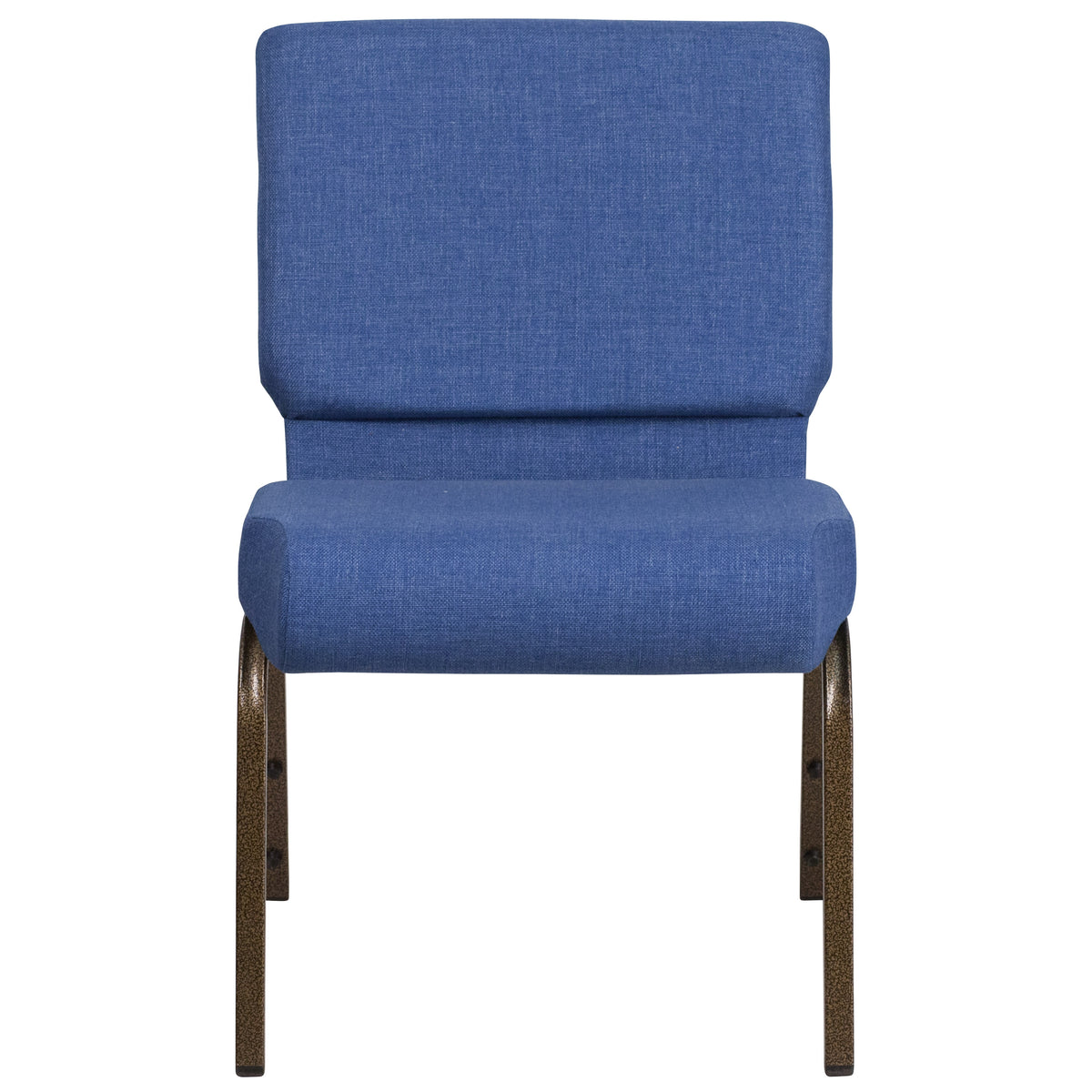 Blue Fabric/Gold Vein Frame |#| 21inchW Stacking Church Chair in Blue Fabric - Gold Vein Frame