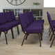 Royal Purple Fabric/Gold Vein Frame |#| 21inchW Stacking Church Chair in Royal Purple Fabric - Gold Vein Frame