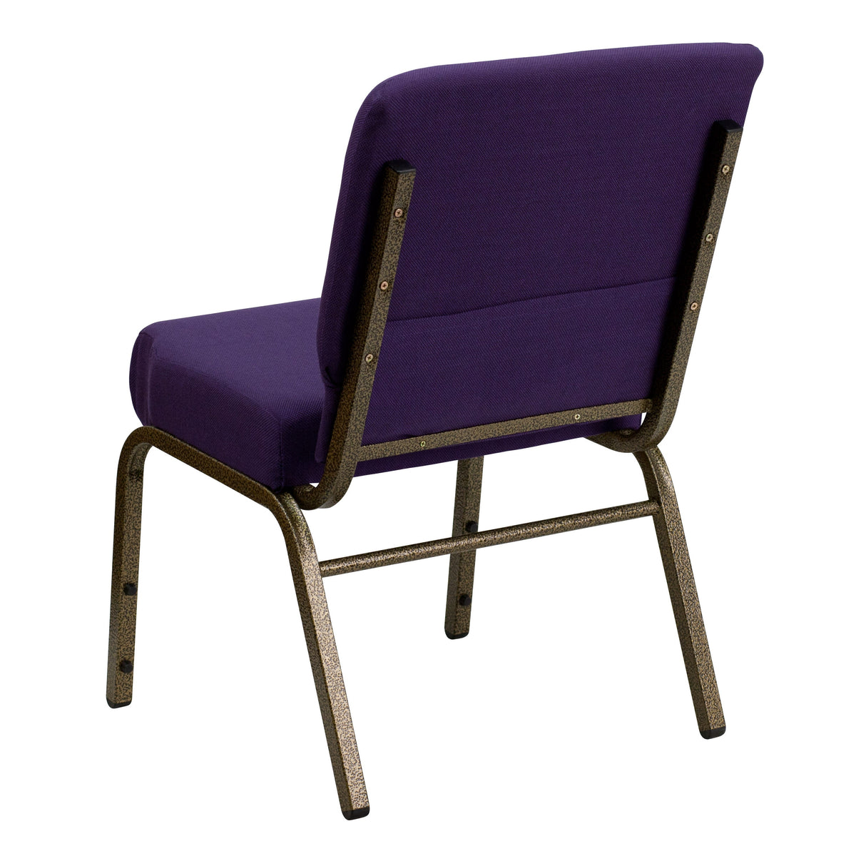 Royal Purple Fabric/Gold Vein Frame |#| 21inchW Stacking Church Chair in Royal Purple Fabric - Gold Vein Frame