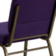 Royal Purple Fabric/Gold Vein Frame |#| 21inchW Stacking Church Chair in Royal Purple Fabric - Gold Vein Frame