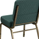 Hunter Green Dot Patterned Fabric/Gold Vein Frame |#| 21inchW Stacking Church Chair in Hunter Green Dot Patterned Fabric-Gold Vein Frame