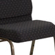 Black Dot Patterned Fabric/Gold Vein Frame |#| 21inchW Stacking Church Chair in Black Dot Patterned Fabric - Gold Vein Frame