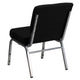 Black Fabric/Silver Vein Frame |#| 21inchW Stacking Church Chair in Black Fabric - Silver Vein Frame