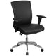 Black LeatherSoft |#| Intensive Use 300 lb. Rated Mid-Back Black LeatherSoft Multifunction Chair