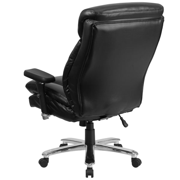 Black LeatherSoft |#| 24/7 Intensive Use Big & Tall 400 lb. Rated High Back Black LeatherSoft Chair