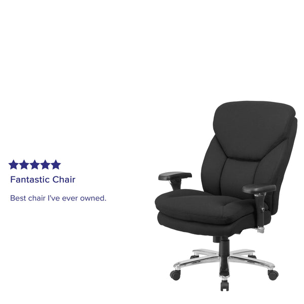 Black Fabric |#| 24/7 Intensive Use Big & Tall 400 lb. Rated High Back Black Fabric Chair