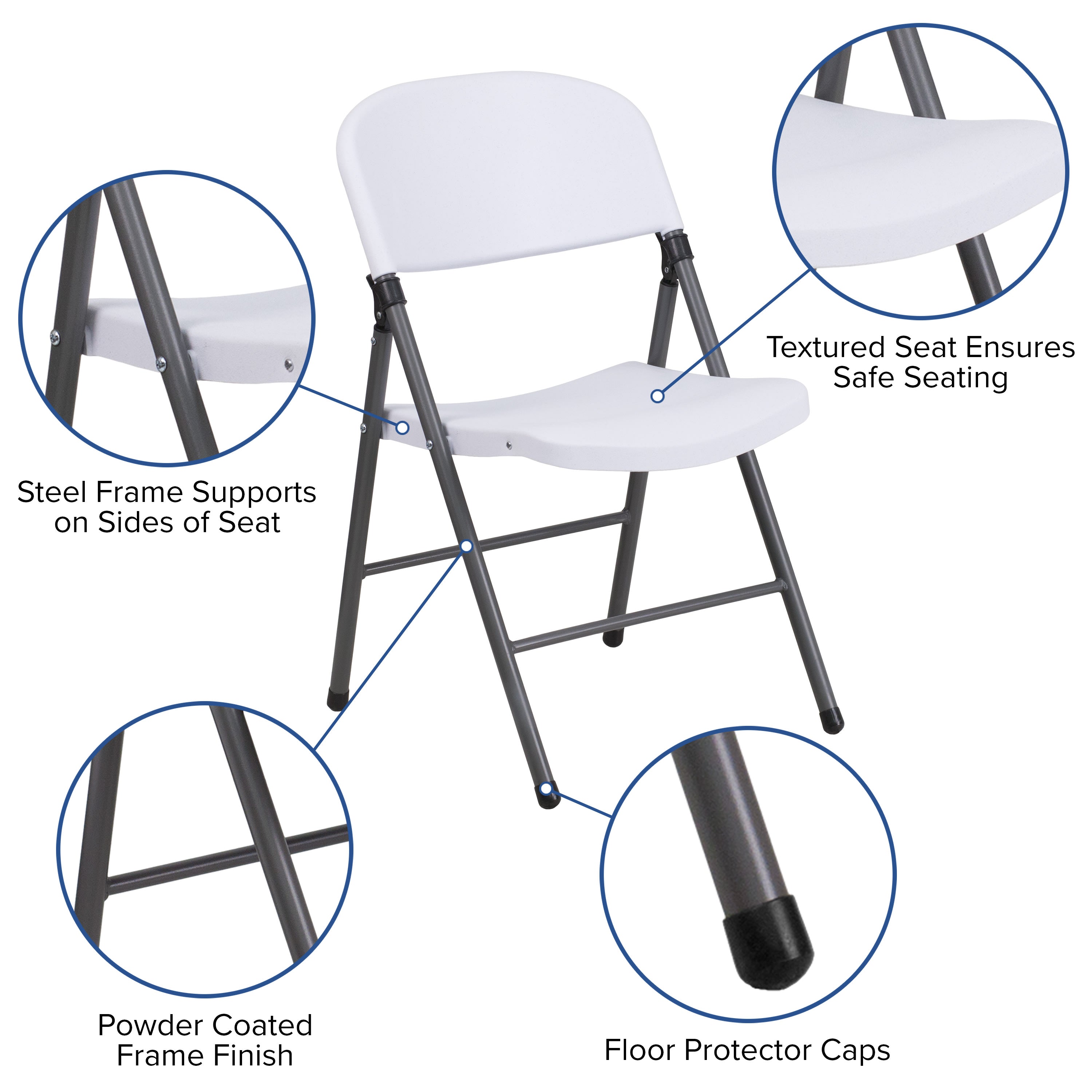 Hercules white deals folding chairs