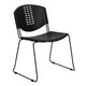 400 lb. Capacity Black Plastic Stack Chair with Black Frame and Textured Seat