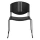 400 lb. Capacity Black Plastic Stack Chair with Black Frame and Textured Seat