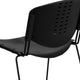 400 lb. Capacity Black Plastic Stack Chair with Black Frame and Textured Seat