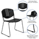 400 lb. Capacity Black Plastic Stack Chair with Black Frame and Textured Seat