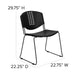 400 lb. Capacity Black Plastic Stack Chair with Black Frame and Textured Seat