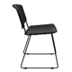 400 lb. Capacity Black Plastic Stack Chair with Black Frame and Textured Seat