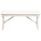 Antique Rustic White |#| 40" x 12" Antique Rustic White Solid Pine Folding Farm Bench - Portable Bench