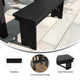 Black Wash |#| 40" x 12" Antique Solid Pine Farmhouse Folding Bench in Black Wash
