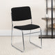 Black Fabric/Chrome Frame |#| 500 lb. Capacity Black Fabric High Density Stacking Chair with Chrome Sled Base