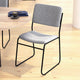 Gray Fabric/Black Frame |#| 500 lb. Capacity High Density Gray Fabric Stacking Chair with Sled Base