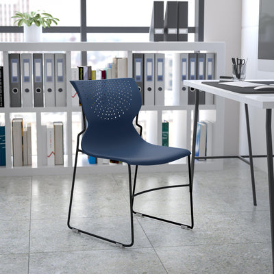 HERCULES Series 661 lb. Capacity Full Back Stack Chair with Powder Coated Frame - View 2