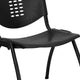 880 lb. Capacity Black Plastic Stack Chair with Oval Cutout Back and Black Frame