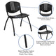 880 lb. Capacity Black Plastic Stack Chair with Oval Cutout Back and Black Frame