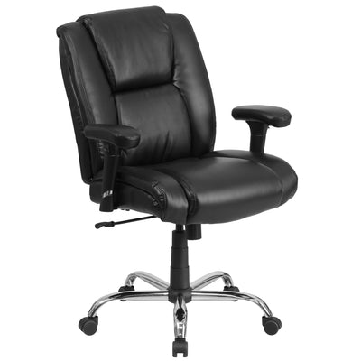 HERCULES Series Big & Tall 400 lb. Rated LeatherSoft Swivel Ergonomic Task Office Chair with Chrome Base and Adjustable Arms
