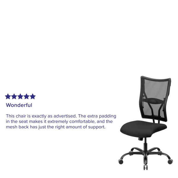 Big & Tall 400 lb. Rated Black Mesh Executive Swivel Ergonomic Office Chair
