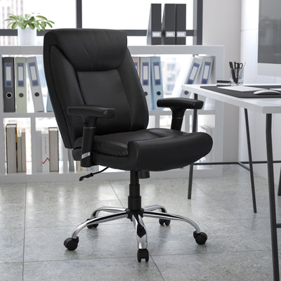 HERCULES Series Big & Tall 400 lb. Rated Swivel Ergonomic Task Office Chair with Deep Tufted Seating and Adjustable Arms - View 2