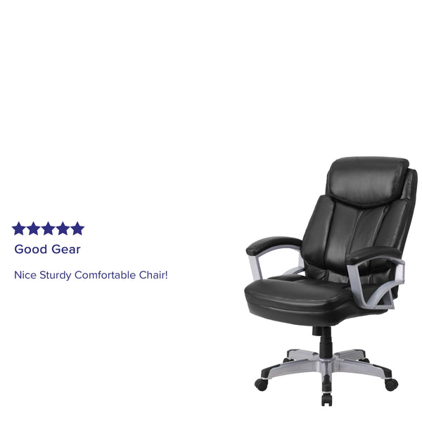 Black LeatherSoft |#| Big & Tall 500 lb. Rated Black LeatherSoft Executive Ergonomic Office Chair