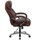 Brown |#| Big & Tall 500 lb. Rated Brown LeatherSoft Swivel Office Chair w/Extra Wide Seat