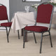 Burgundy Fabric/Silver Vein Frame |#| Crown Back Stacking Banquet Chair in Burgundy Fabric - Silver Vein Frame