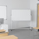 45.25"W x 54.75"H |#| 45.25"W x 54.75"H Double-Sided Mobile White Board with Shelf - Flip Over Board