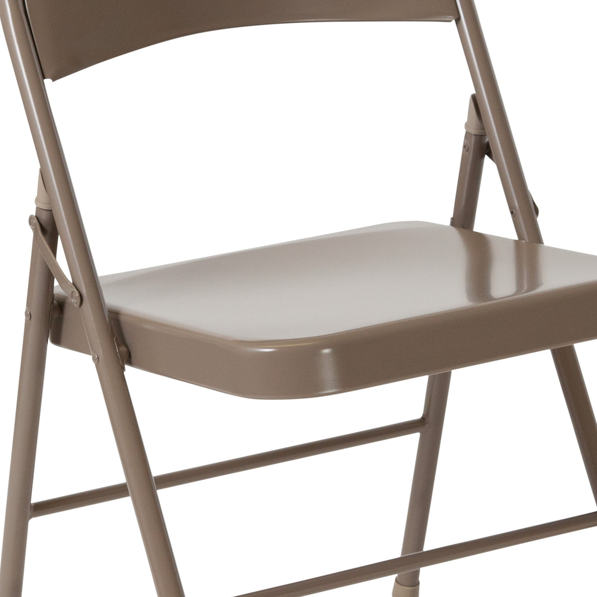 Beige |#| Double Braced Beige Metal Folding Chair - Event Chair - Portable Chair