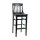 Black |#| School House Back Black Wood Restaurant Barstool with Footrest