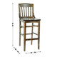 Antique Copper |#| School House Back Antique Copper Wood Restaurant Barstool with Footrest