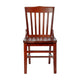 Mahogany |#| School House Back Mahogany Wood Restaurant Chair with Footrest