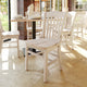 Antique White |#| School House Back Antique White Wood Restaurant Chair with Footrest