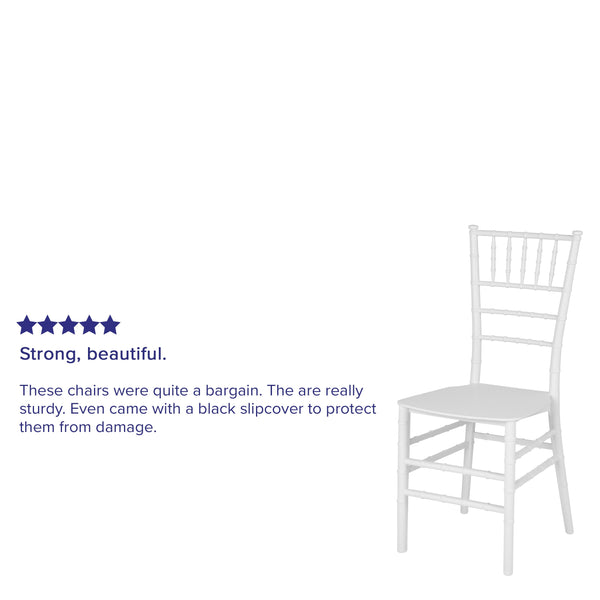 White |#| White Stackable Resin Chiavari Chair - Banquet and Event Furniture