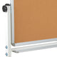 45.25"W x 54.75"H |#| 45.25"W x 54.75"H Reversible Mobile Cork Bulletin & White Board with Pen Tray
