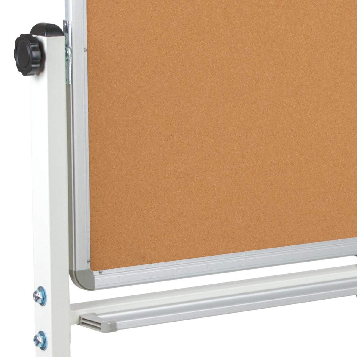 53"W x 62.5"H |#| 53"W x 62.5"H Reversible Mobile Cork Bulletin & White Board with Pen Tray