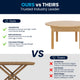Light Natural |#| 60" Round Antique Rustic Solid Pine Farmhouse Folding Table in Light Natural