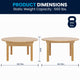 Light Natural |#| 60" Round Antique Rustic Solid Pine Farmhouse Folding Table in Light Natural