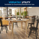 Light Natural |#| 60" Round Antique Rustic Solid Pine Farmhouse Folding Table in Light Natural