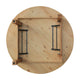 Light Natural |#| 60" Round Antique Rustic Solid Pine Farmhouse Folding Table in Light Natural
