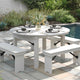 White |#| 60" Round Antique Rustic Solid Pine Farmhouse Folding Table in White