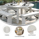 White |#| 60" Round Antique Rustic Solid Pine Farmhouse Folding Table in White