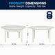 White |#| 60" Round Antique Rustic Solid Pine Farmhouse Folding Table in White